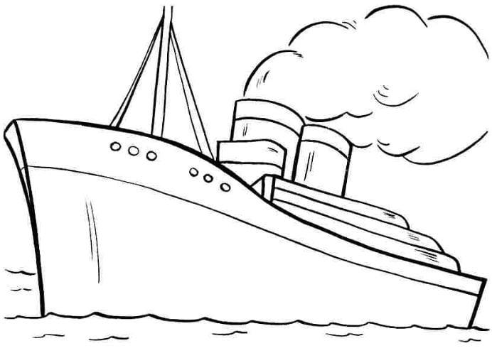 Mẫu tranh tô màu hình chiếc tàu đang chạy dành cho bé
