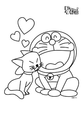 Doraemon mèo và mèo trang tô màu