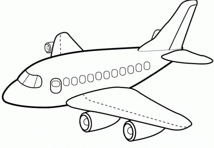 Mẫu tranh tô màu hình máy bay dành cho bé