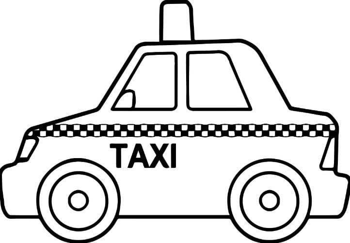 Trang màu xe taxi cho trẻ em