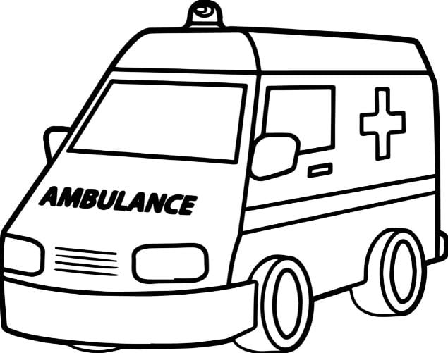 Trang tô màu xe cứu thương cho trẻ em