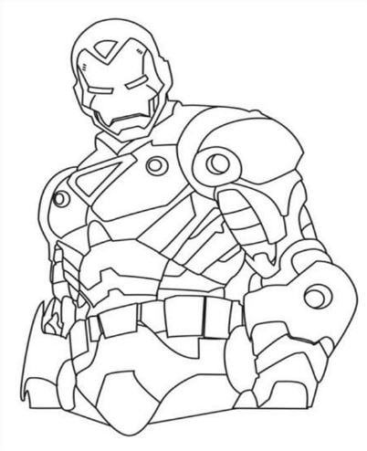 Mẫu tranh tô màu cho bé hình siêu anh hùng Iron Man