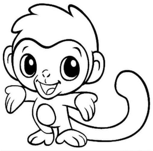 Trang tô màu con khỉ vui nhộn cho trẻ em