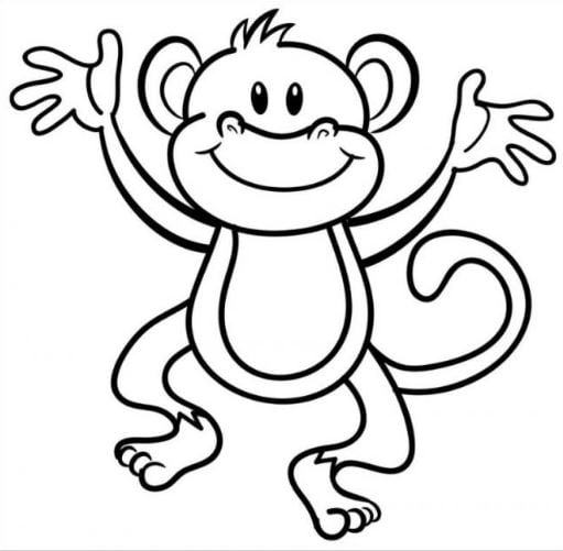 Trang tô màu con khỉ vui nhộn cho trẻ em