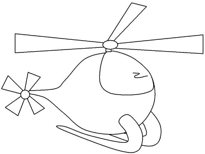 Các trang tô màu máy bay trực thăng đơn giản cho trẻ em