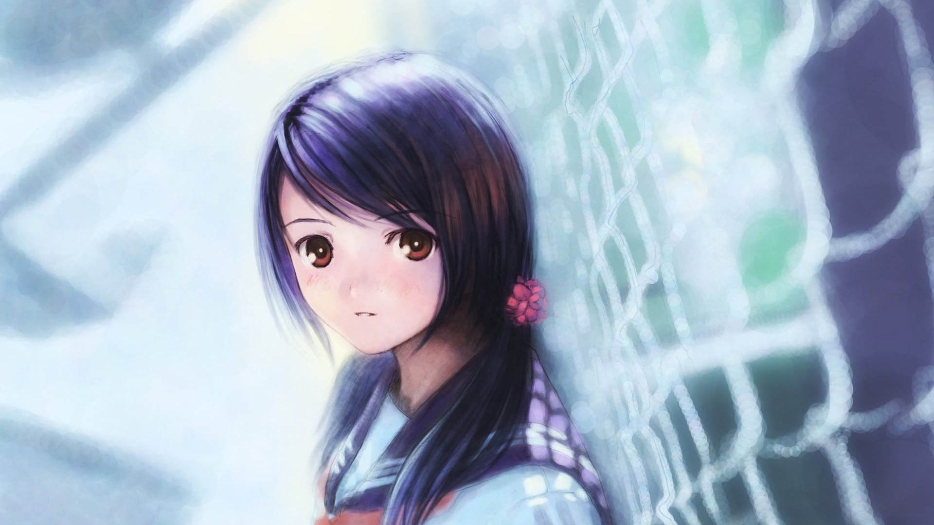 Hình ảnh một cô gái anime với đôi mắt quyến rũ dịu dàng