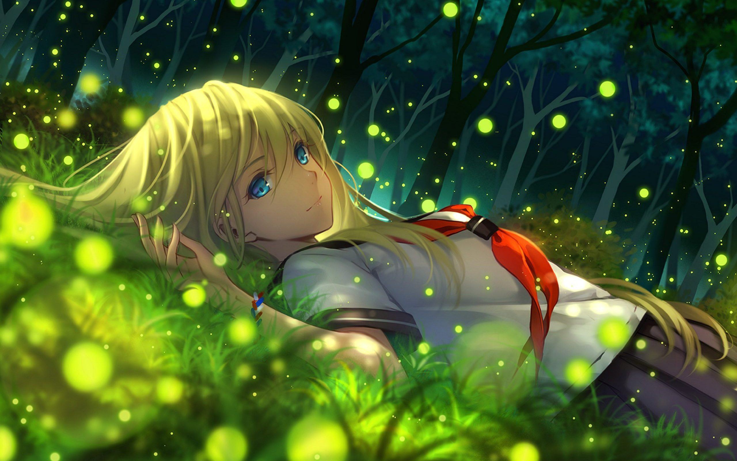 Hình ảnh hoạt hình của một cô gái xinh đẹp trong khu rừng đầy dấu chấm