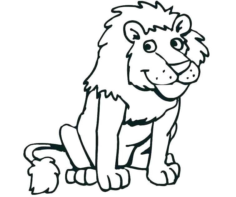 891 Tranh tô màu Sư tử cá tính mạnh mẽ cho bé yêu động vật  Tranh Tô Màu  cho bé